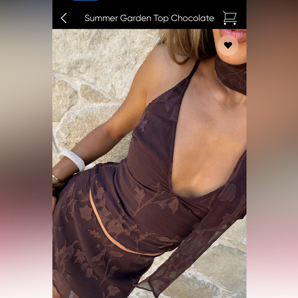 White Fox summer garden top chocolate